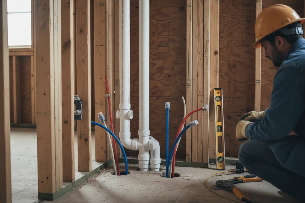 Drain and supply rough-in during Garbage Disposal Repair in Bradley Beach